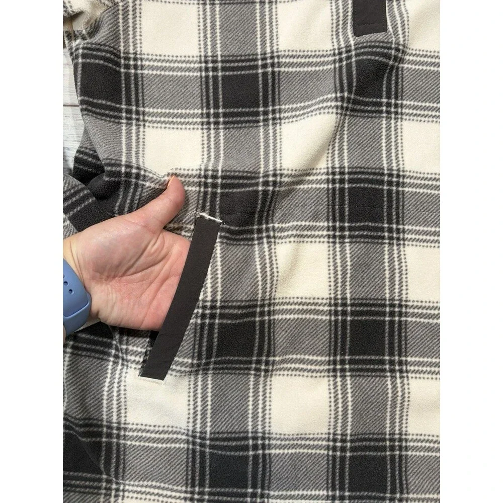 Duluth Sweater Womens Medium DrkGry Plaid Pullover Fleece Pockets Casual Outdoor - Picture 5 of 10